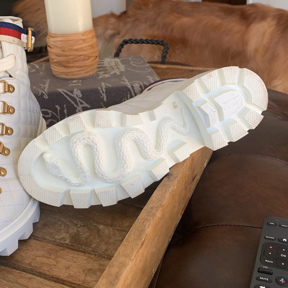 Gucci white quilted leather with red white and blue strap on each. - Picture 2 of 5